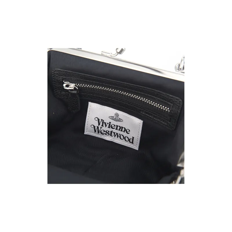 Vivienne Westwood Cow Leather Handbag, Shoulder Bag Unisex Black-3