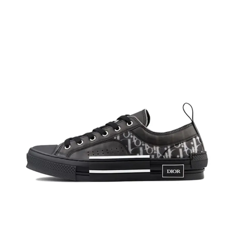 DIOR B23 Low Top Canvas Oblique Black-0
