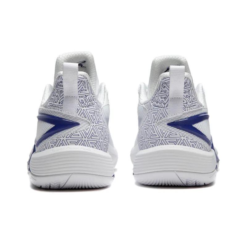 LiNing Shining FVV PE Cushioned Slip Resistant Lightweight Rebound Low Top Basketball Shoes Men's White Blue-5