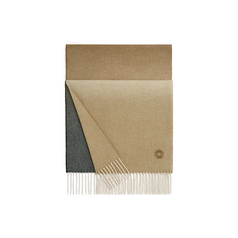 HERMES Knit Scarves Men's Camel-0