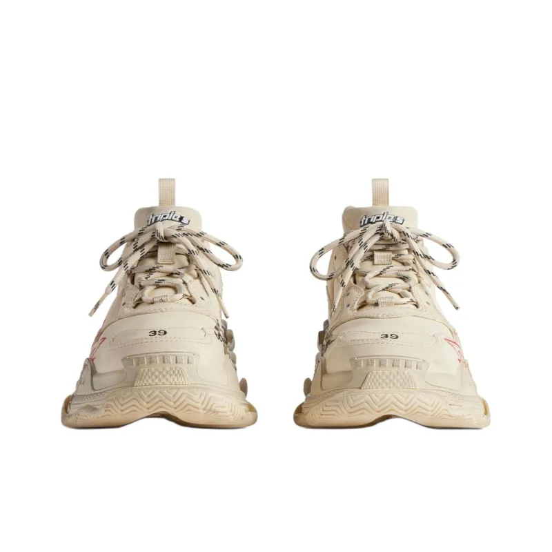 Balenciaga Triple S Diy Metal White Red-4
