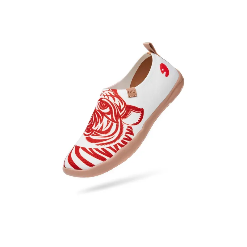 U.IN Painted Travel Shoes Toledo 1 Year Of The Dragon Red Collection Casual Shoes Women's-4