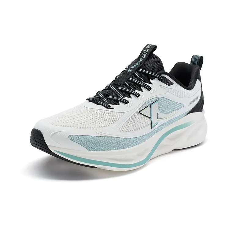 XTEP Wear Resistant Low Top Running Shoes Men's Sail White/Sky Blue/Black-2