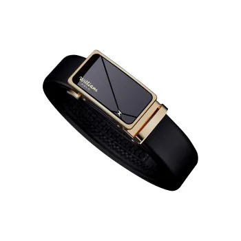 WilliamPOLO Cow Leather Leather Belts Men's Gold Width: 3.5cm