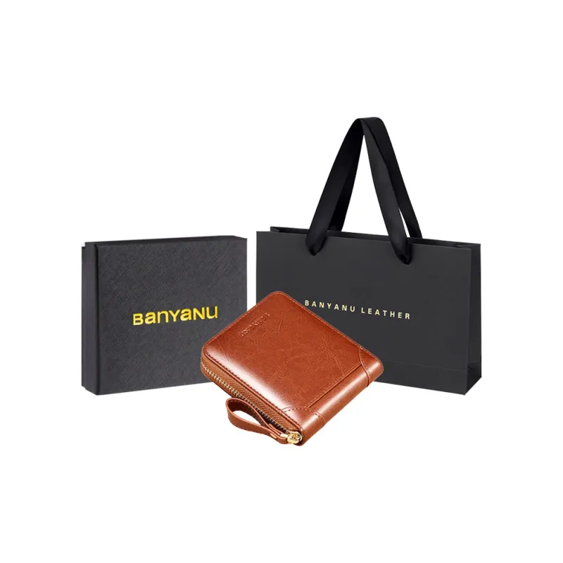 Banyanu Cow Leather Wallets Card Holders Women's Burgundy/Peacock Blue/Antique Yellow/Black/Brown-13