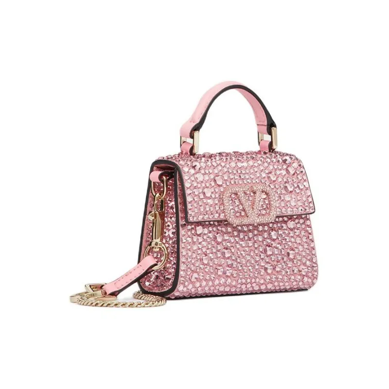 Valentino VSLING Embroidery Crossbody Bag, Shoulder Bag Mini Women's Glitter Pink-1