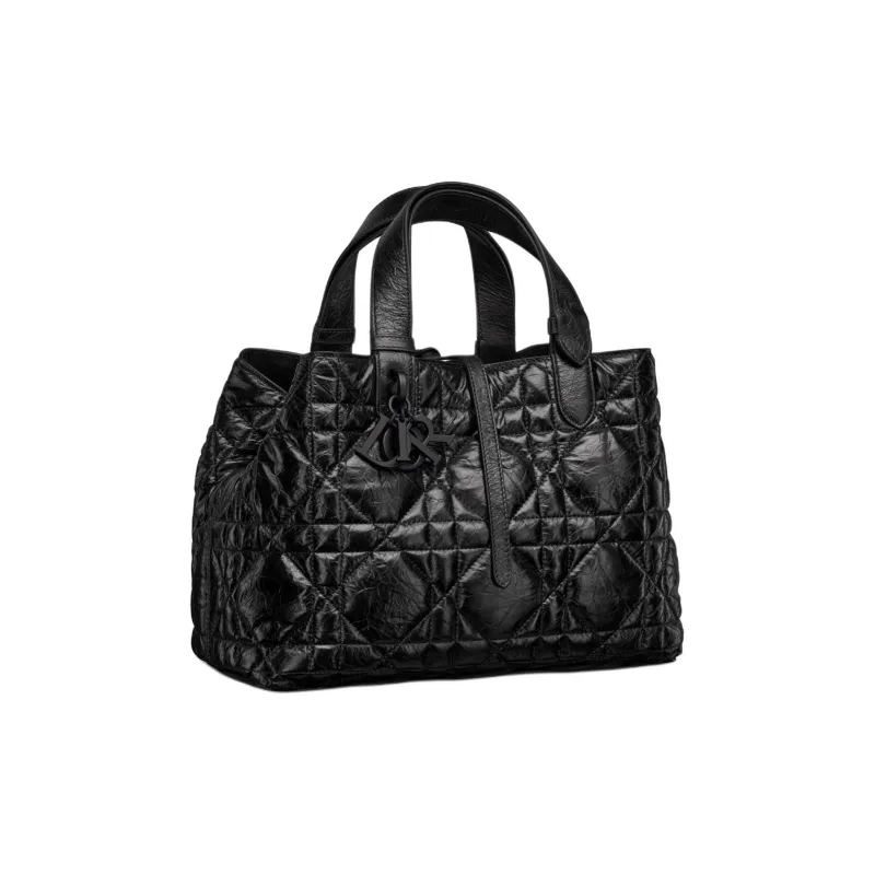DIOR Wrinkled Cow Leather Tote Bag, Shopping Bag, Shoulder Bag, Handbag Regular Women's Black-3