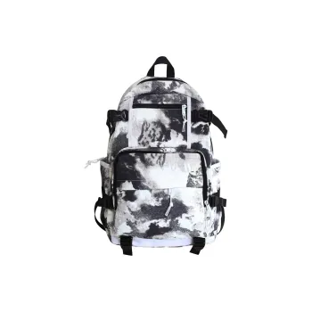 Deli Bear Nylon Backpack Backpack Travel Backpack Regular Unisex Washed White/Letter Black/Camouflage Black/Shoes White
