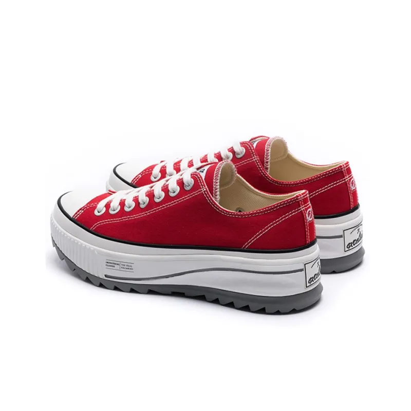 Excelsior Canvas Shoes Unisex Low Top Energetic Red/White/Gray-2