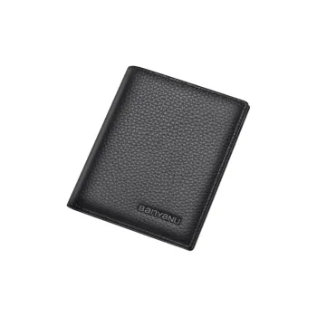 Banyanu Cow Leather Wallets Card Holders Men's Black/Coffee