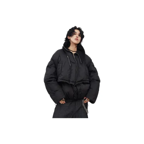 0-CROWORLD Puffer Jackets Men Black