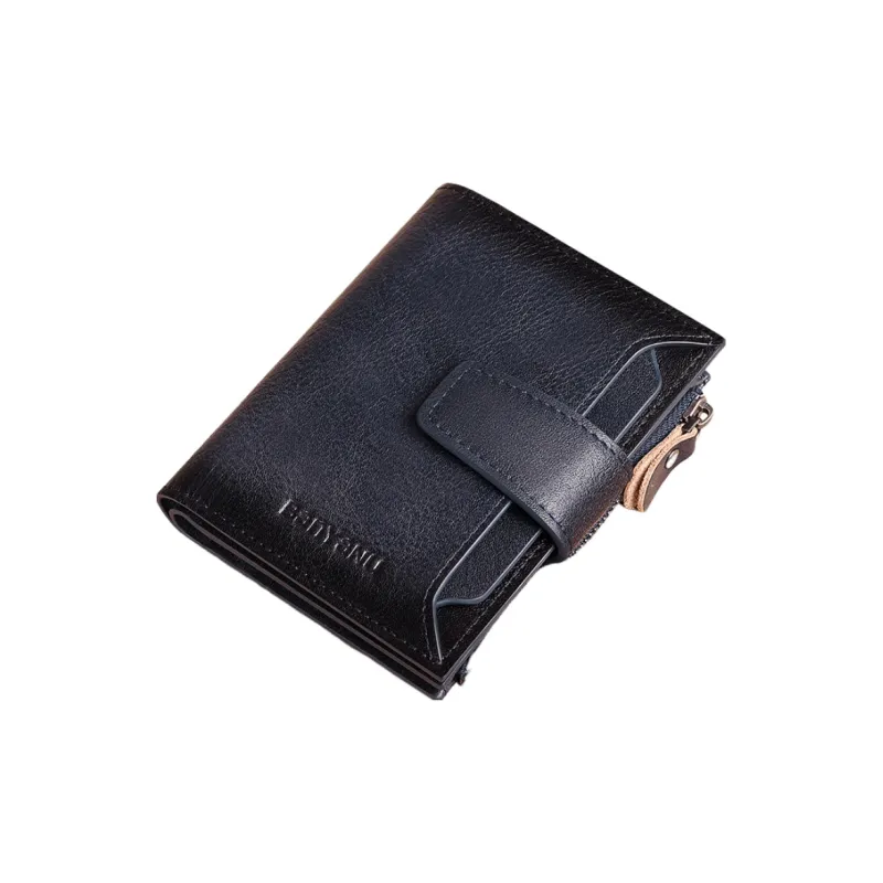 Banyanu Cow Leather Card Holder, Wallet Regular Men's Yellow Brown/Coffee/Blue Gray/Black-4
