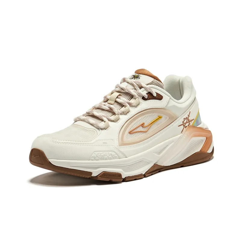 Erke Sky Emperor 1.0 Wear-Resistant Coverage Low-Top Casual Shoes Men's Microcrystal White Matte Yellow Brown-2