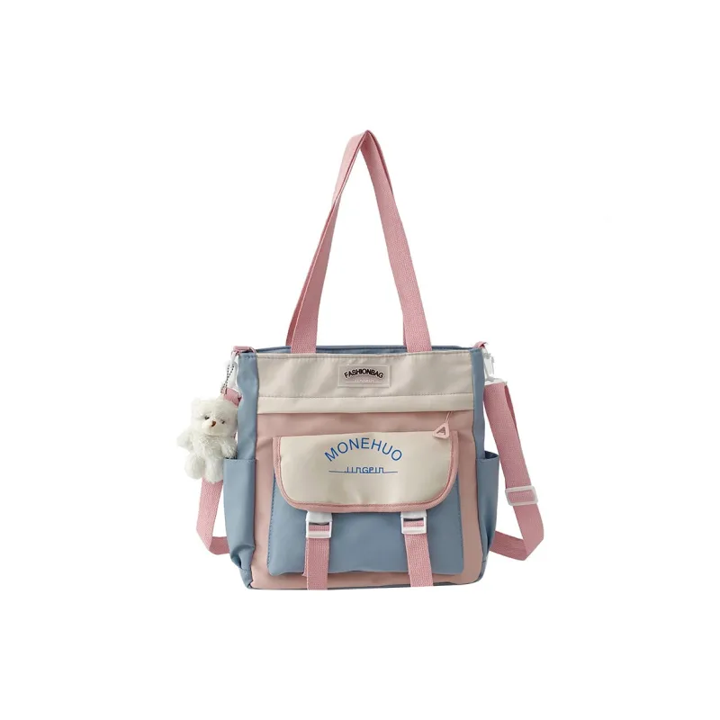 ALOENEY Nylon Messenger Bag, Handbag, Shoulder Bag, Crossbody Bag Women's Black, White, Pink, Blue Pink-0