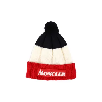 Moncler Virgin Wool Beanies Men's Multicolor