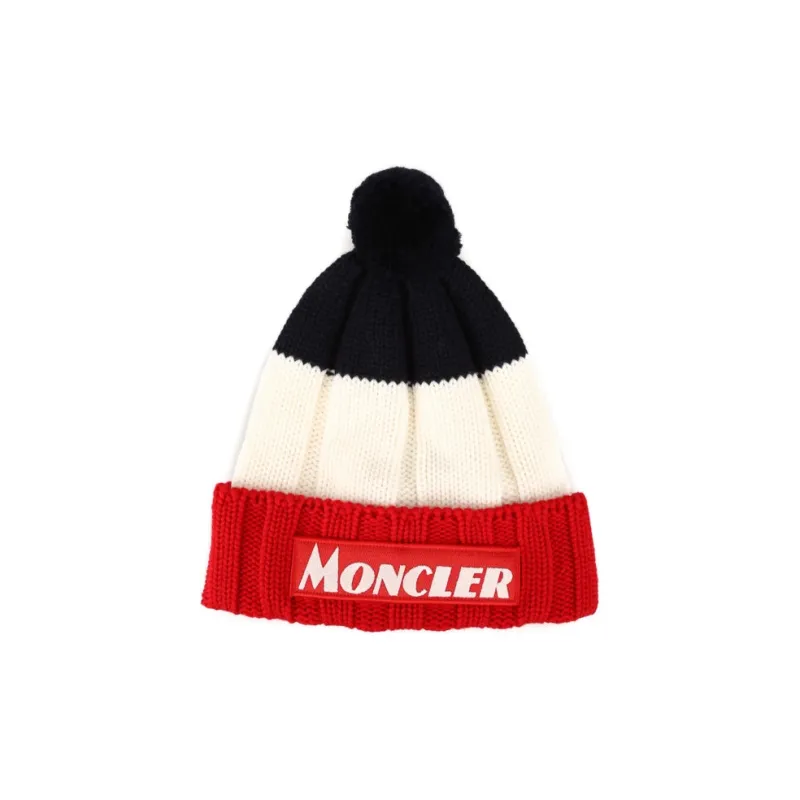 Moncler Virgin Wool Beanies Men's Multicolor-0