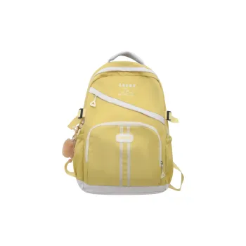 Deli Bear Nylon Backpack Regular Unisex Black/Yellow/Red/Khaki/Coffee/Gray