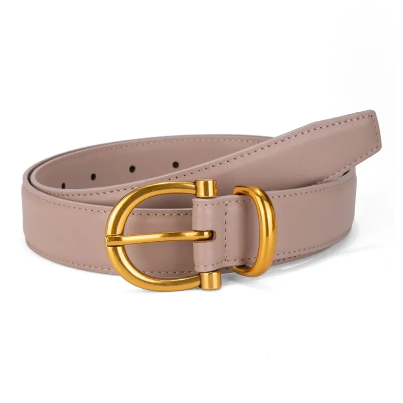 Cows Reign Vintage Gold Pin Buckle Horse Shoe Buckle Jeans Leather Belts Women's Width 2.9cm-10