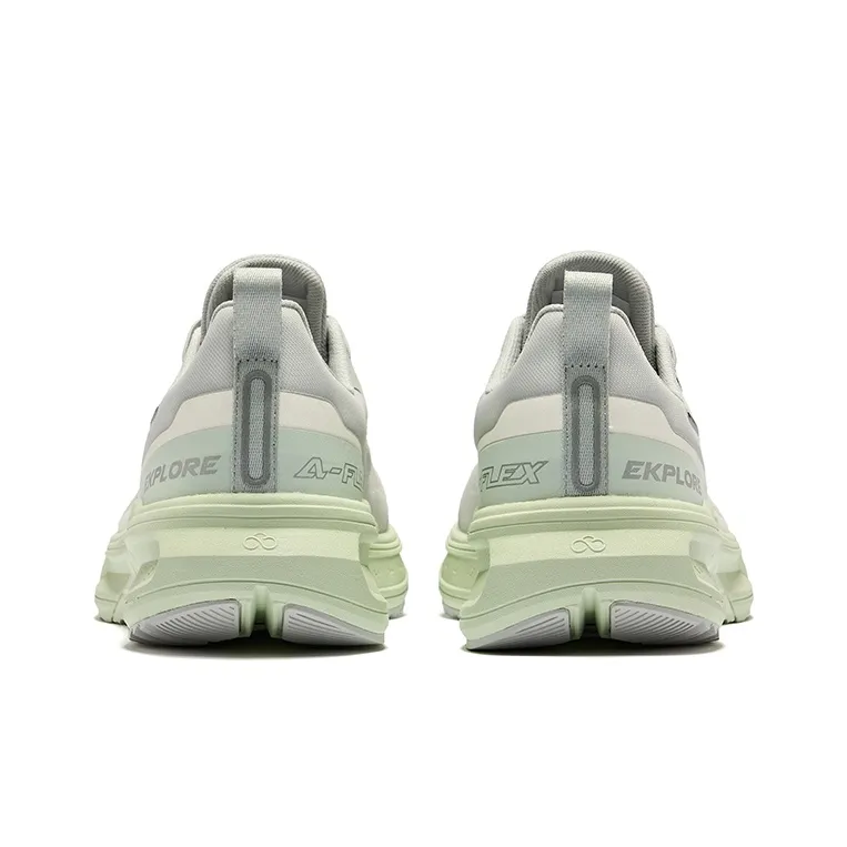 Erke Wild Pro Cushioning Wear Resistant Low Top Sprint Running Shoes Men's White Dew Gray Light Pea Green-3