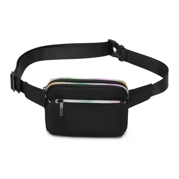 TINYAT Polyester Sling Bag Fanny Pack Small Size Unisex Black/Pink/Coffee