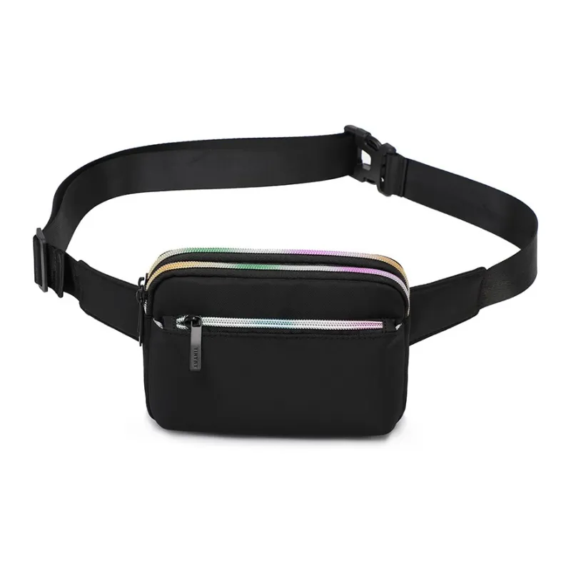 TINYAT Polyester Sling Bag Fanny Pack Small Size Unisex Black/Pink/Coffee-0