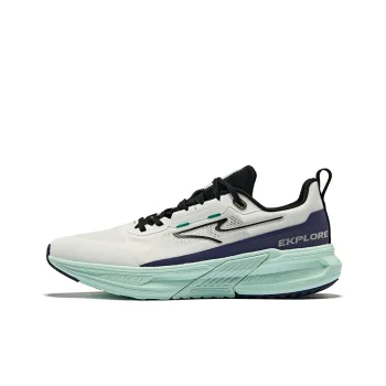 Erke Anti Slip Wear Resistant Low Top Running Shoes Men's Elk White Luminous Purple