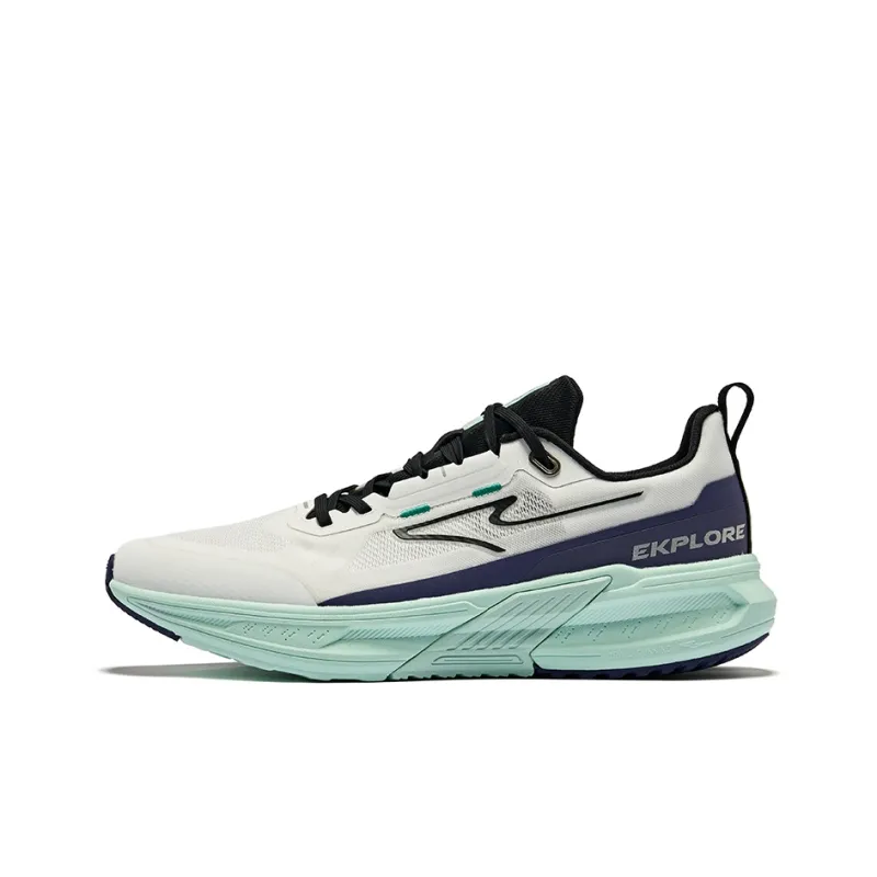 Erke Anti-Slip Wear-Resistant Low-Top Running Shoes Men's Elk White Luminous Purple-0