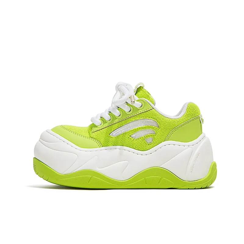 FY SPR WiFi Collection Anti Slip Wear Resistant Low Top Skateboard Shoes Women's Neon Green-0