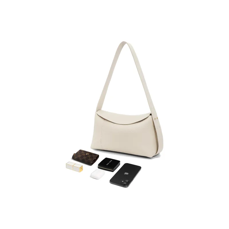 BELLE Top Grain Cow Leather Shoulder Bag Regular Women's Solid Color Plain-22