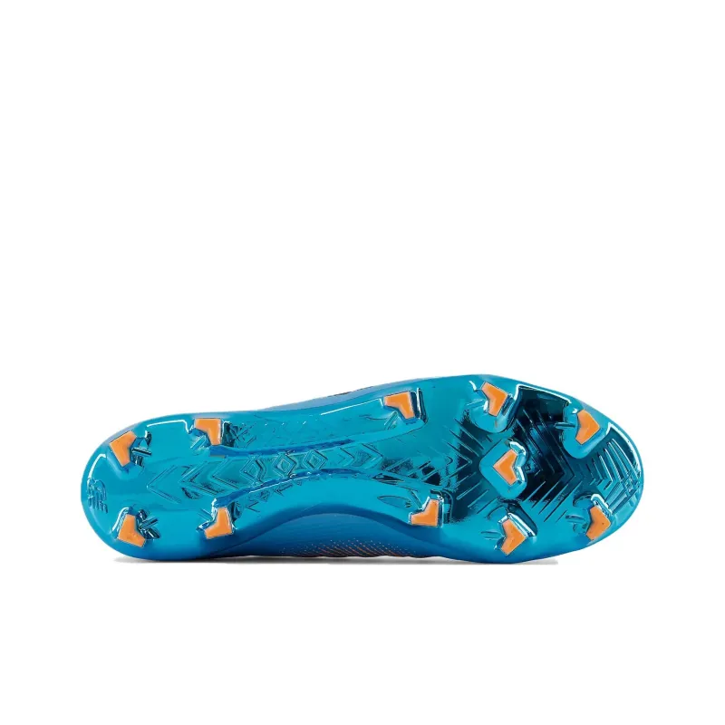New Balance Furon V7 FG Rubber Long Studs Abrasion Resistant Soccer Shoes Unisex Blue Orange-4
