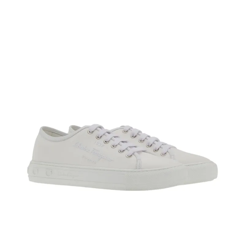 FERRAGAMO Stylish Skateboarding Shoes Women's White-1