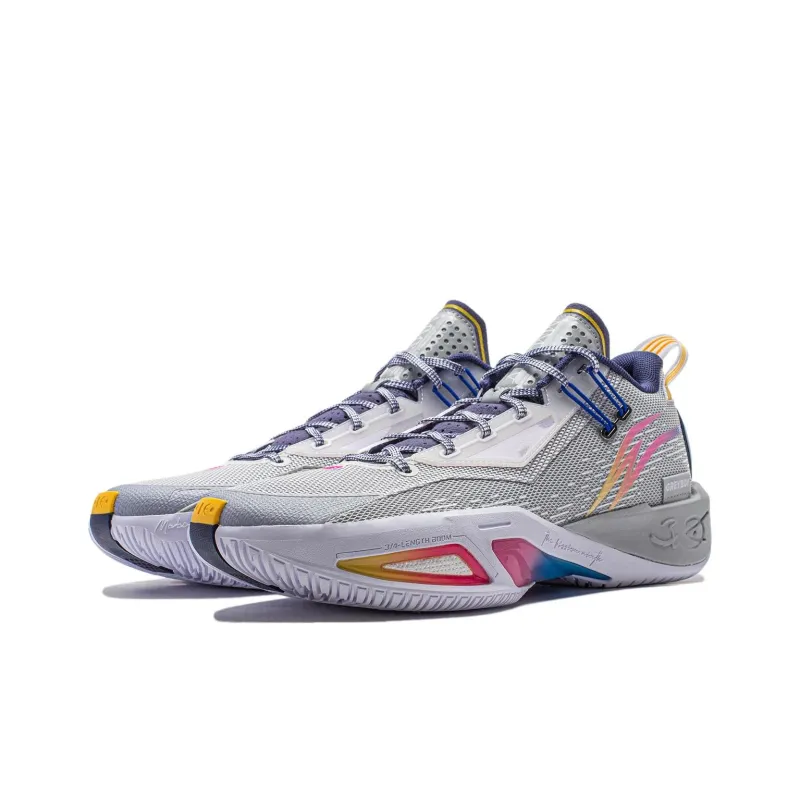 LiNing Fission 9 Cushioned Slip Resistant Low Top Basketball Shoes Men's Gray-2
