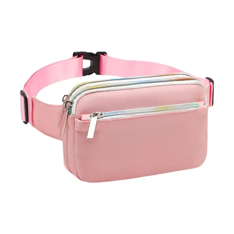 TINYAT Polyester Sling Bag Fanny Pack Small Size Unisex Black/Pink/Coffee-5