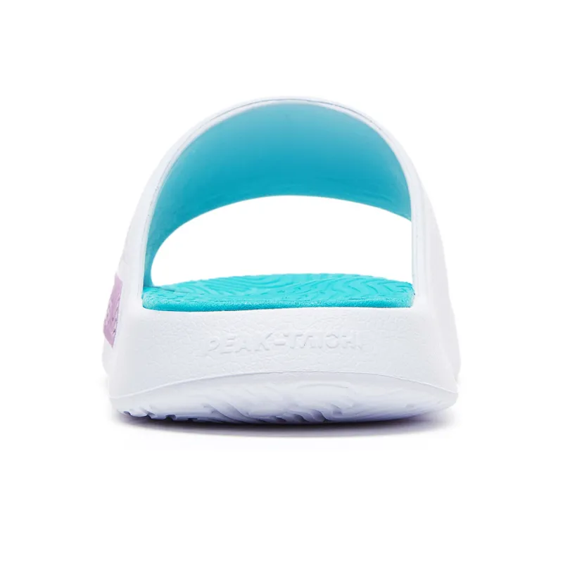 PEAK Slide Slippers Women's Big White Bright Teal-4
