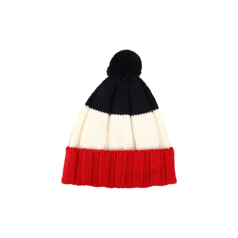 Moncler Virgin Wool Beanies Men's Multicolor-1