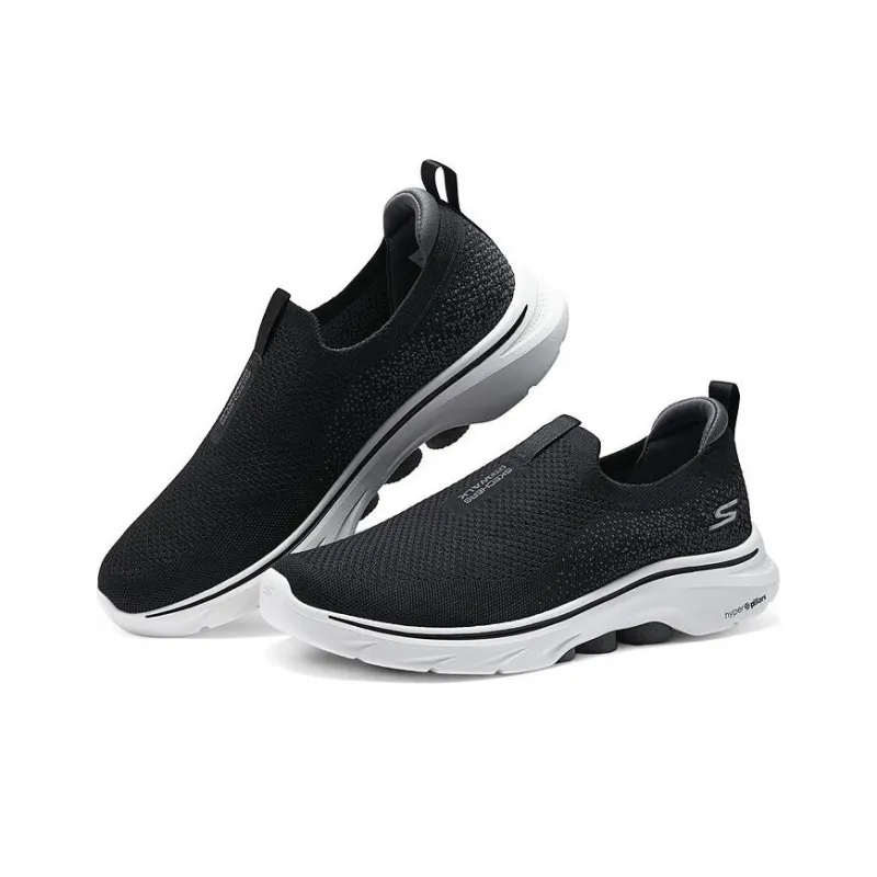 Skechers GO WALK 7 Cushioned Wear Resistant Breathable Moisture Wicking Lightweight Low Top Casual Shoes Men's Black-2
