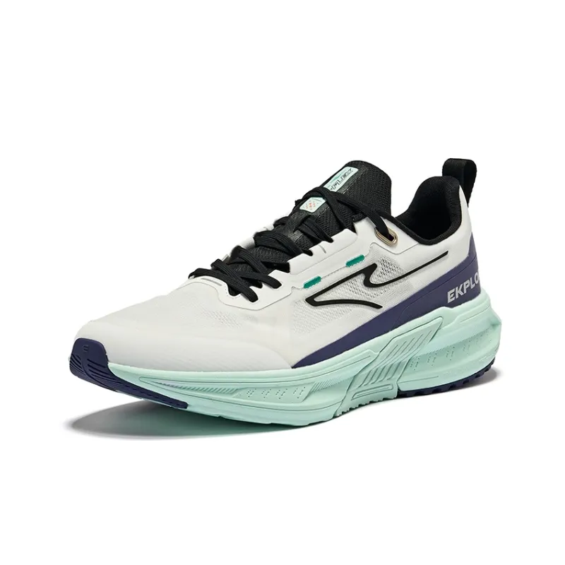 Erke Anti-Slip Wear-Resistant Low-Top Running Shoes Men's Elk White Luminous Purple-2