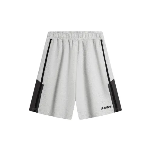 LINING Sports Life Collection Casual Shorts Men Heather Gray Light Smoke Gray