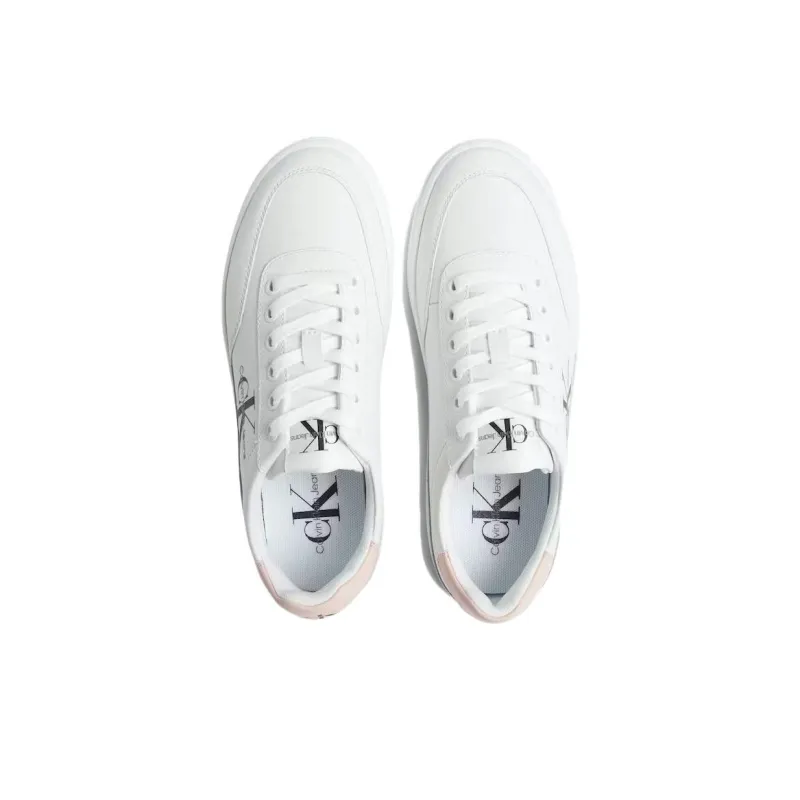 CALVIN KLEIN Wear-Resistant Low-Top Skateboard Shoes Women's White Pink-2