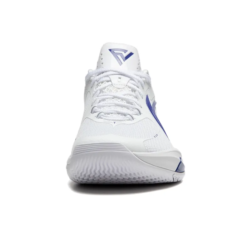 LiNing Shining FVV PE Cushioned Slip Resistant Lightweight Rebound Low Top Basketball Shoes Men's White Blue-4