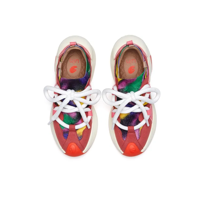 U.IN Painted Travel Shoes Bilbao A1 & A2 Artistic Collection Chunky Sneakers Women's-43