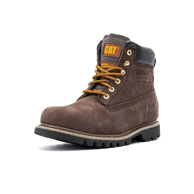 CAT Cushioning Wear Resistant High Top Outdoor Shoes Men's Light Brown-1