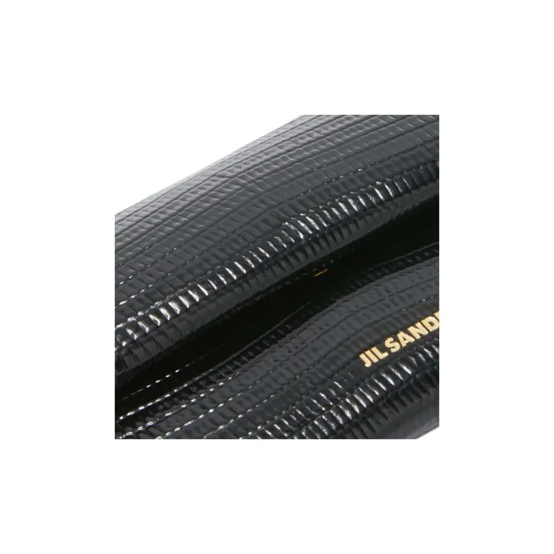 JIL SANDER Lizard-Embossed Calfskin Coin Purse Women's Black-3