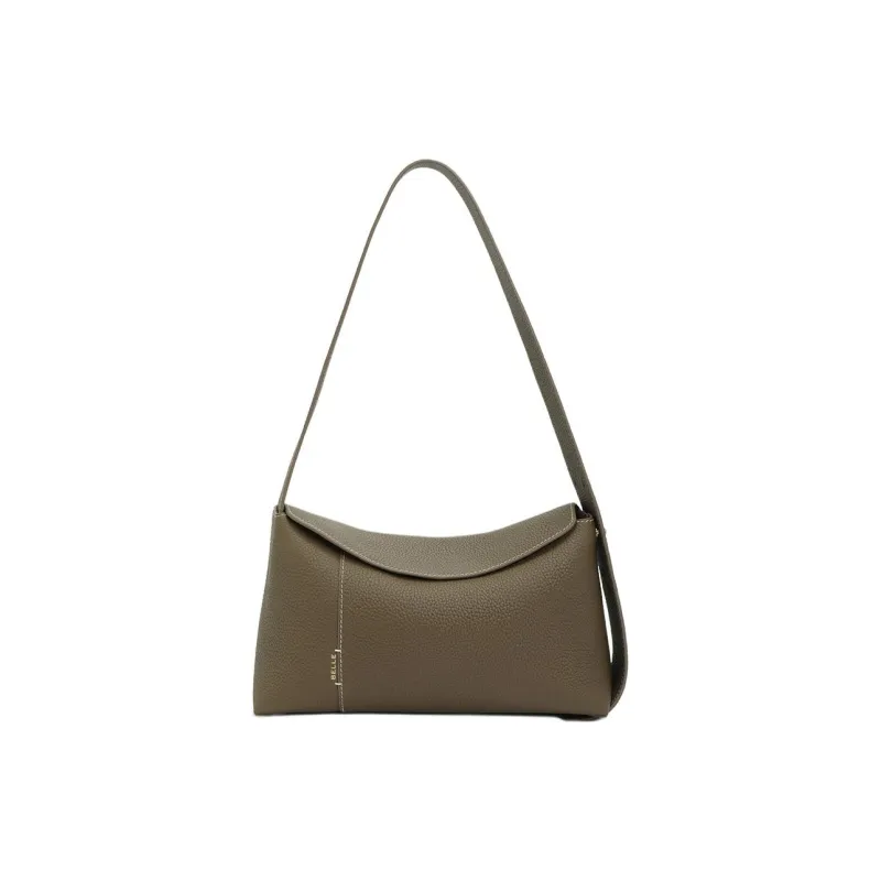 BELLE Top Grain Cow Leather Shoulder Bag Regular Women's Solid Color Plain-6