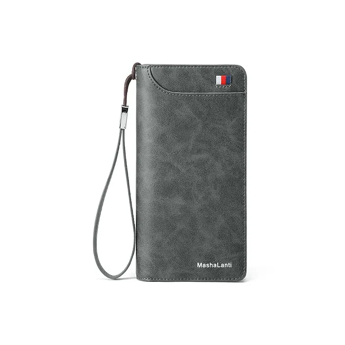MashaLanti Microfiber Synthetic Leather Card Holder Wallet Men's Coffee-10