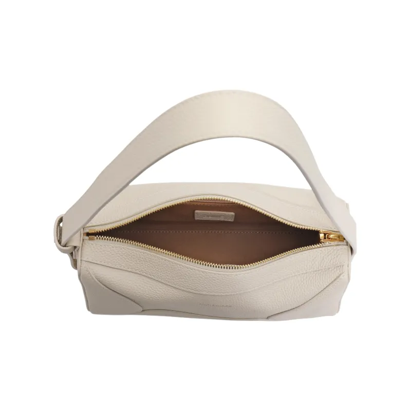 BELLE Cow Leather Shoulder Bag Medium Size Women's Solid Color-14