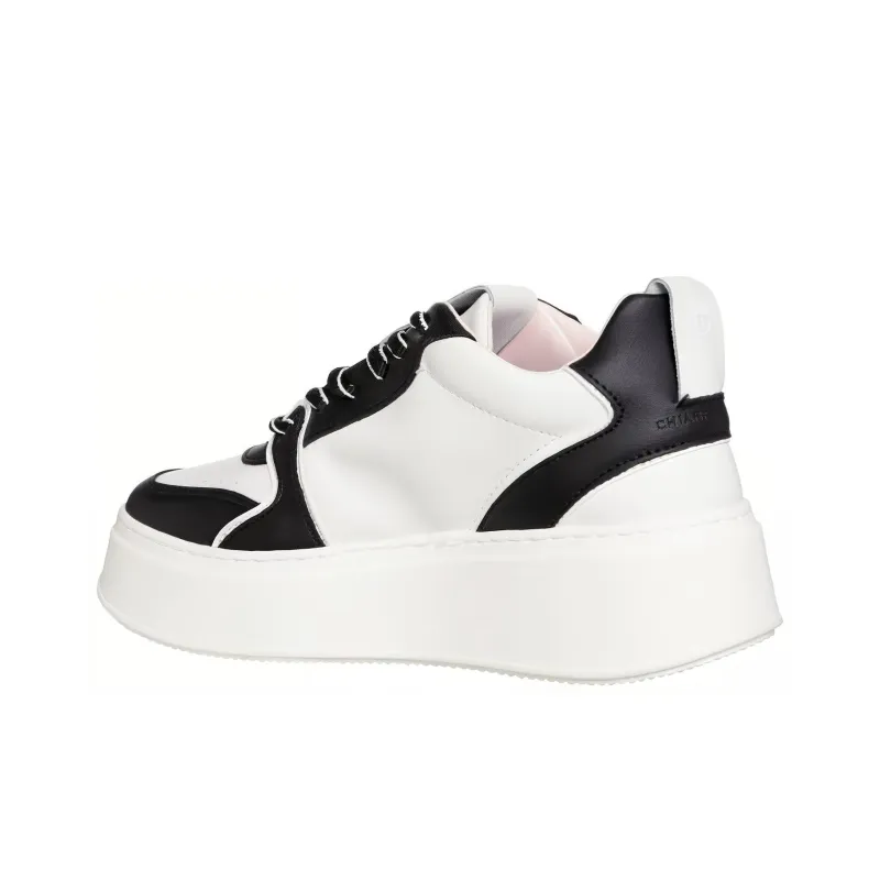 CHIARA FERRAGNI School Logo-patch Platform Leather Sneakers-2