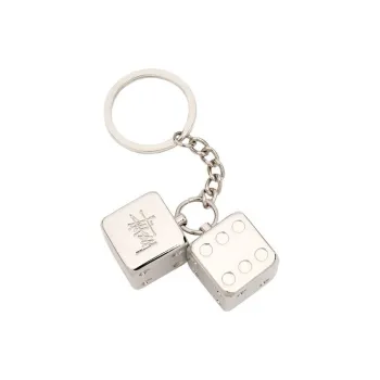 Stussy Metal Dice Keychain