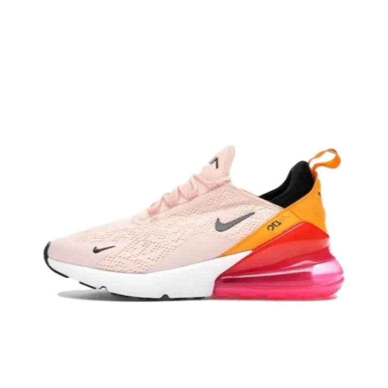 Nike Air Max 270 Cushioning Anti Slip And Wear Resistant Low Top Running Shoes Women's Pink-0