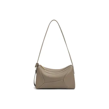 BELLE Cow Leather Shoulder Bag Medium Size Women's Solid Color